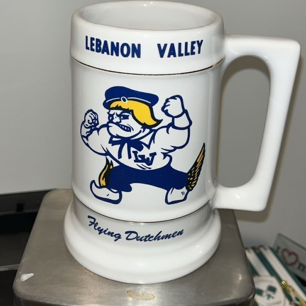 Vintage Oversized Lebanon Valley College Flying Dutchman Beer Stein Mug Cup BIG